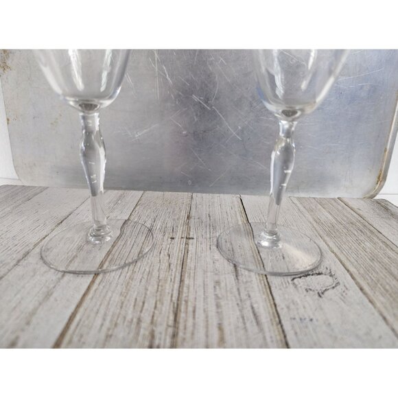Vintage Needle Etched Wine Glasses Set Of 2 Fostoria Woodland Circa 1922 Goblet - Picture 2 of 5